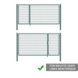 thumbnail of Gartentor Zauntor Einfahrtstor Stabmattenzaun Doppelflügel Grün 1600 x 3500 mm