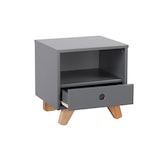 thumbnail of Möbilia nachtkastje | 1 lade, 1 open vak | MDF, grenen | B 40 x D 35 x H 40 cm | grijs-natuurlijk | 12020029 | Serie KOMMODE