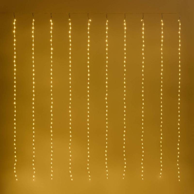 Rideau lumineux effet chute de neige 200xH200cm 400 LED blanc chaud 4 Canaux Timer Lotti