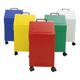 thumbnail of PROREGAL Fahrbarer Abfallsammler, selbstschließender Einwurfklappe, 45L, HxBxT 71,5x33x31cm, Feuer- & Geruchshemmend, Grün, Abfalleimer Abfalltrennung