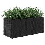 thumbnail of vidaXL Pflanzkübel mit 2 Töpfen 2 Stk. Schwarz 72x30x32 cm Poly Rattan