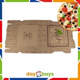 thumbnail of DayBays 3900 Stk. Pizza-Karton 30x30x4 cm  Braun Kraftpapier bedruckt mit Pizza-Motiv