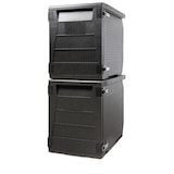 thumbnail of Contenedor isotérmico 146L polipropileno negro PPE para contenedor de acero inoxidable 60x40cm - Raíl guía - Apertura frontal - T°C de -40°C a +100°C.