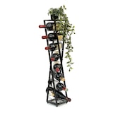 thumbnail of DanDiBo Design Weinregal Metall Schwarz Blumensäule Esperanza 80 cm Flaschenregal Stehend Flaschenständer Flaschenhalter Schwarz Blumenständer