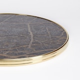 thumbnail of Plateau de table rond MARCEAU - Marbre SIENNA - Cercle laiton D60 cm