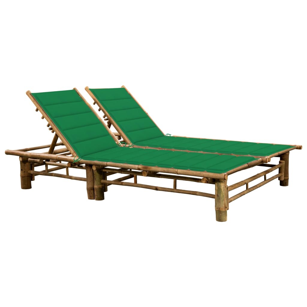 Chaise Longue Pour 2 Personnes Avec Coussins Bambou
