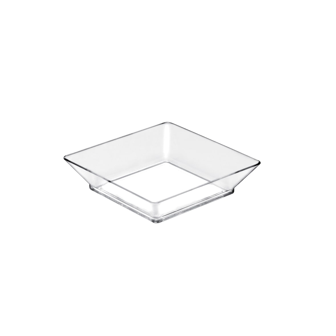 Goldplast Fingerfood Vassoio Small Plate Trasparente 45cc (65x65mm) Quadrato in Polistirolo - Set di 25 pezzi. Riutilizzabile e Riciclabile.