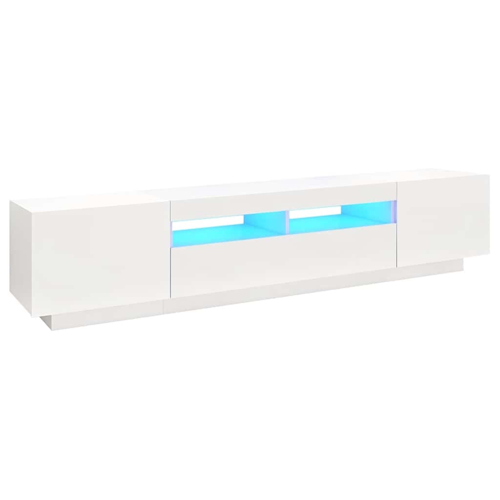 Mueble para TV con luces LED blanco 200x35x40 cm
