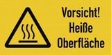 thumbnail of Vorsicht! Heiße Oberfläche ISO 7010, Kombischild, Folie, 105x52 mm