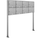 thumbnail of AL Briefkastensysteme 8 Fächer Premium Edelstahl Stand Briefkasten Anlage für Post A4 modern, robust, wetterfest, Artikelnummer: 331V8S4