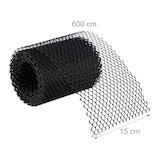 thumbnail of Relaxdays Dachrinnen Laubschutz, 2er Set, je 6 m x 15 cm, Kunststoff Laubfang, 12 m Laubschutzgitter Regenrinne, schwarz