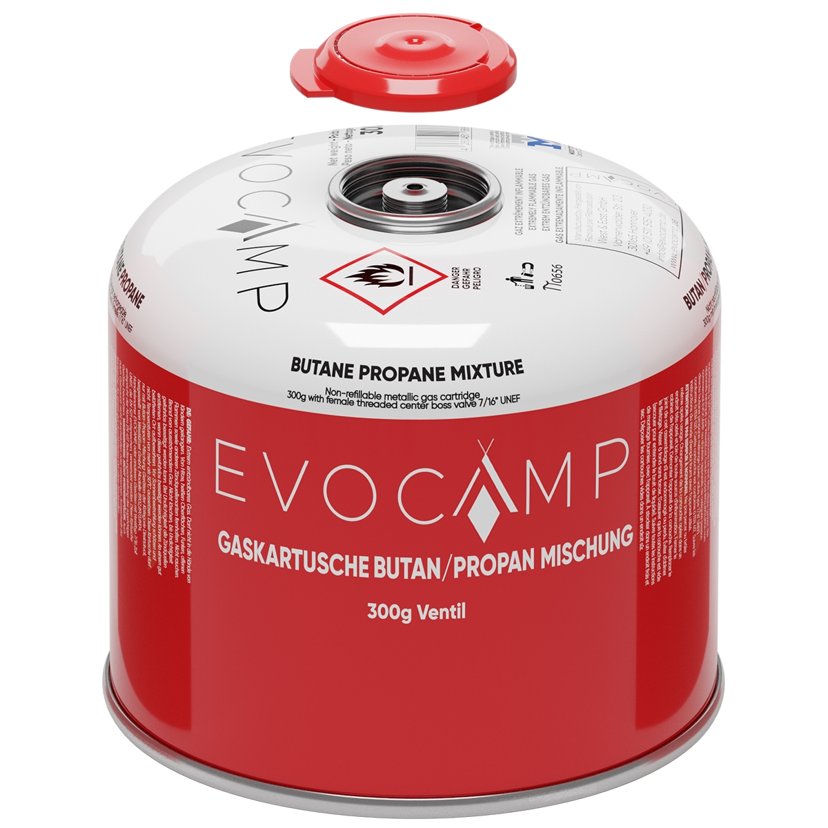 EVOCAMP 24x Propan Butan Gaskartusche 300g - Schraubkartusche passend für Weber Q100/1200