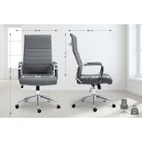 thumbnail of Bürostuhl Kolumbus Echtleder grau