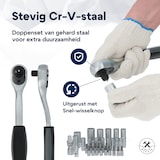 thumbnail of 4toolz ® Doppenset 108-delig in Koffer - 72 tands Ratels 1/2" en 1/4'' Doppen en Bit-set