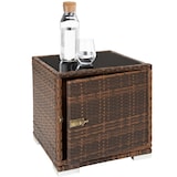 thumbnail of tectake 2 tumbonas de polirratán con estructura de aluminio y mesa  Marrón