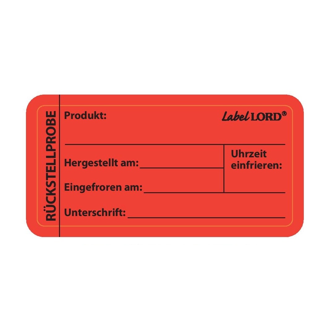 Labellord HACCP Etiketten Rückstellprobe R100, 1000 Stück