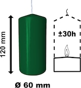 thumbnail of 12 Stumpen Kerzen 60x120mm dunkelgrün