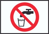 thumbnail of Kein Trinkwasser Symbol Schild Nicht Trinken A1 Rückseite selbstklebend