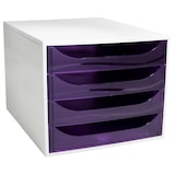 thumbnail of Module ECOBOX 4 tiroirs Linicolor gris/violet transparent