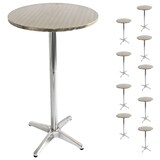 thumbnail of 10er-Set Alu-Stehtisch, Bistrotisch, höhenverstellbar 70/110cm Ø=60cm ~ klappbar, Fuß mit Betoneinguss