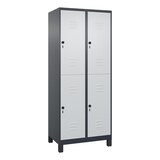 thumbnail of C+P Doppelstock-Spind Classic PLUS, Füße, 2 Abteile, 1950x800x500mm, 7016/7035