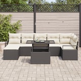 thumbnail of vidaXL 8-teiliges Gartensofa-Set mit Kissen in Schwarz aus Poly Rattan