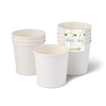 greenbox - Copo Universal Premium 600 ml / 24 oz, Ø 115 mm, branco, 25 Pçs.