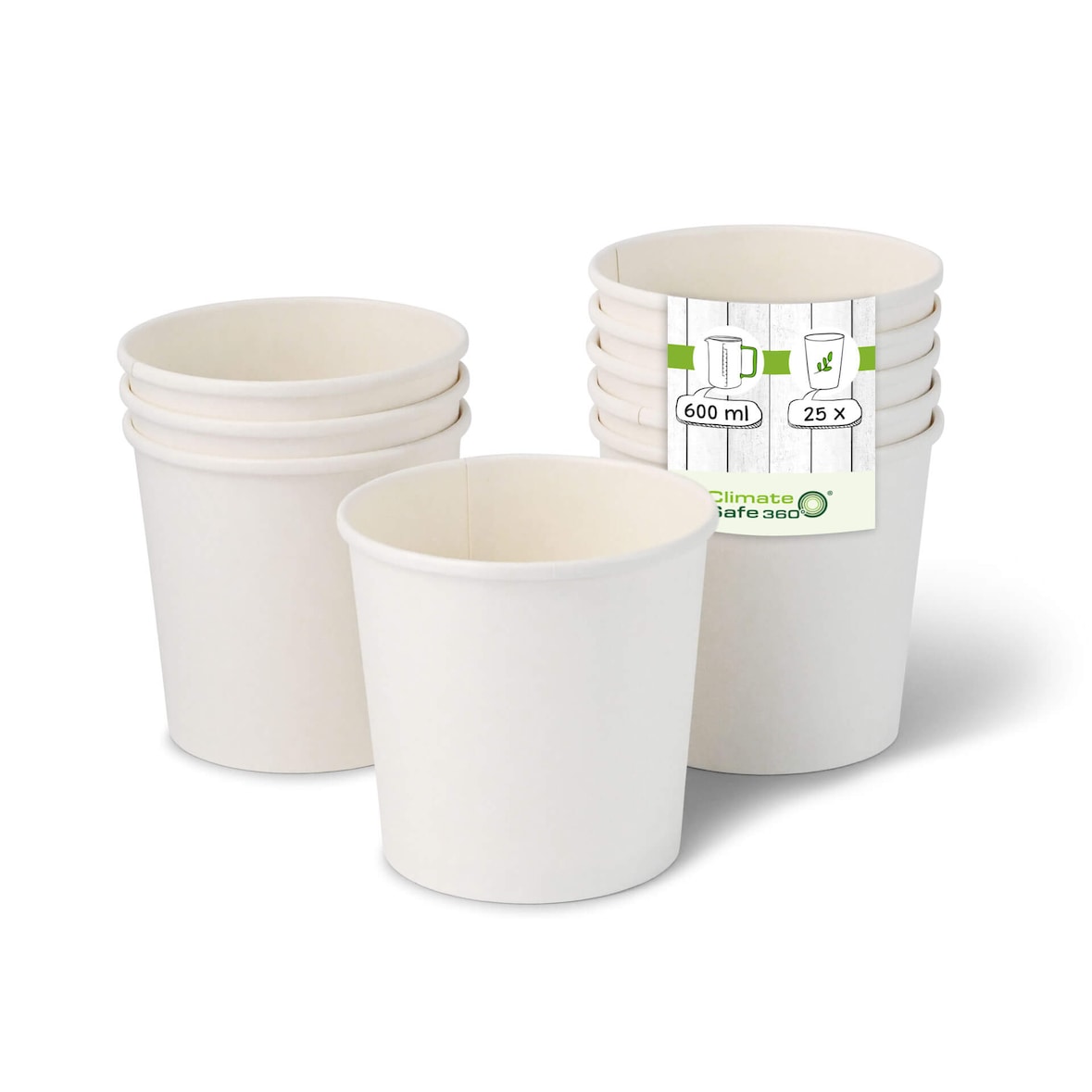 greenbox - Suppenbecher to go aus Karton (Premium) 600 ml, Ø 115 mm, weiß, 25 St.