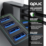thumbnail of Aplic USB-Ladegerät 5000 mA, 4-Port Netzteil für Handy, Tablet uvm. 5000mA, 2,4A Max. je Port, 25W