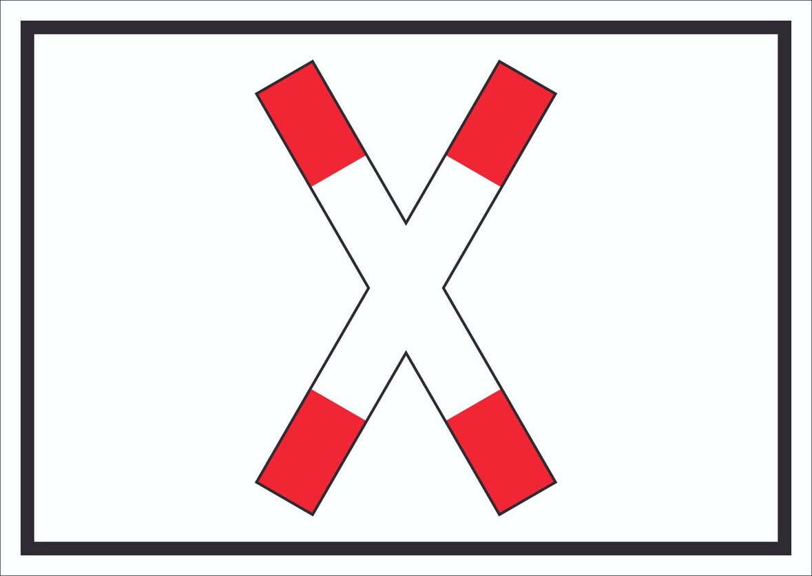 Schild Vorrang Schienenverkehr Symbol A0 Rückseite selbstklebend