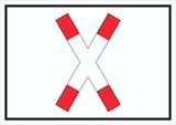 thumbnail of Schild Vorrang Schienenverkehr Symbol A0 Rückseite selbstklebend