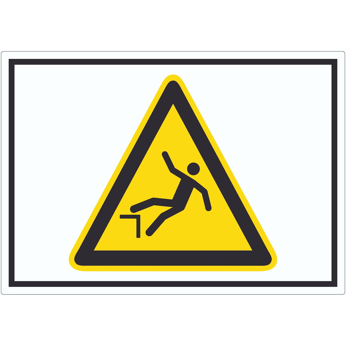 Achtung Absturzgefahr Symbol Aufkleber A4 (210x297mm)