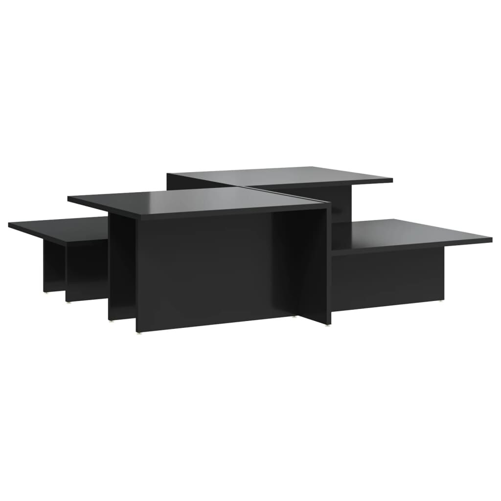 Tables basses 2 pcs noir brillant bois d'ingénierie Modèle Apex Signature Pro