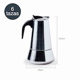 thumbnail of Lacor – 62036 – italienische Kaffeemaschine Milan, Express-Kaffeemaschine, Edelstahl 18/10, Fassungsvermögen für 6 Tassen