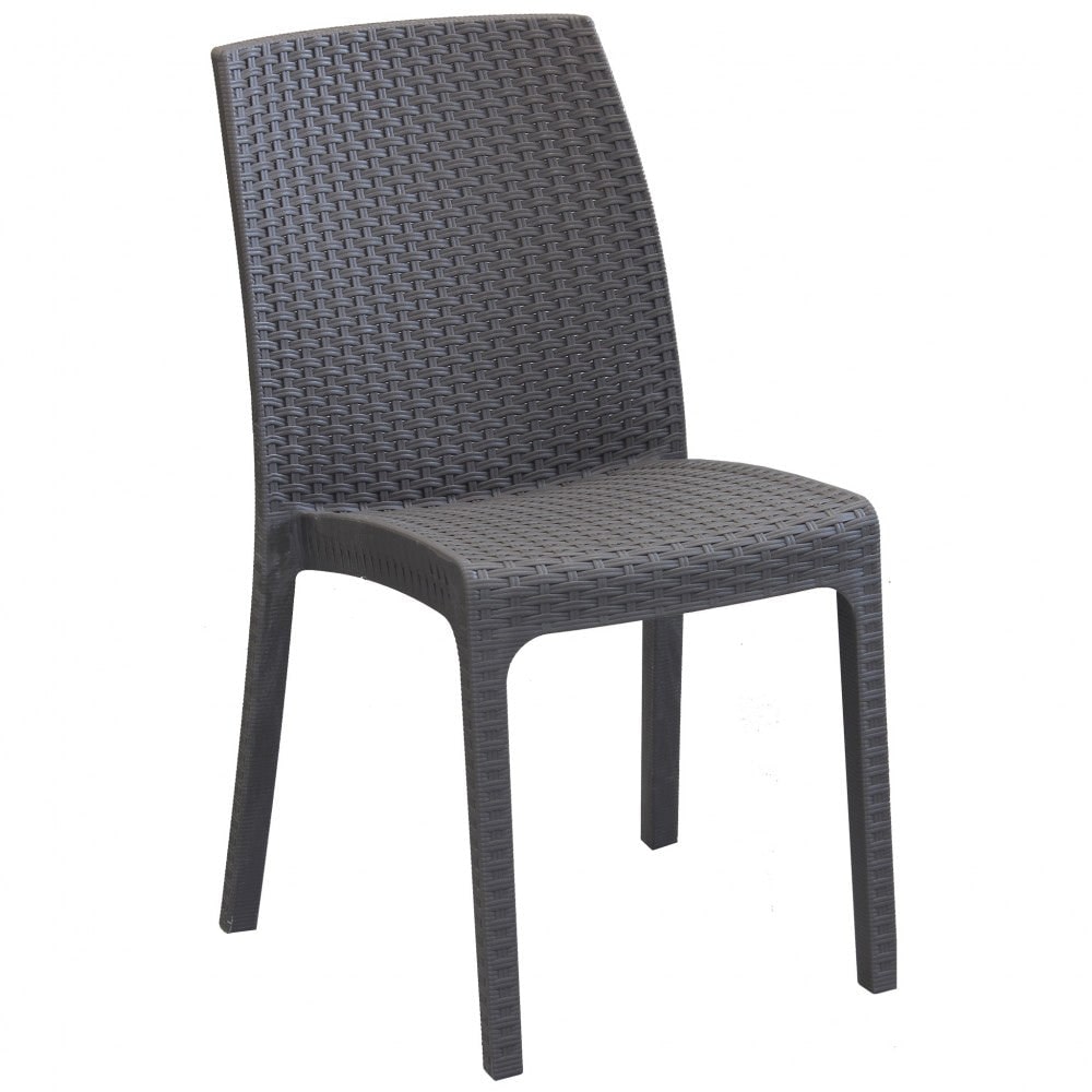 Sedia impilabile da esterno bar ristorante in polyrattan effetto wicker Richmond -  Maroon