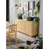 thumbnail of Möbilia Kommode | 4 Schubladen | 2 Türen | Kiefer-Holz massiv | B 119 x T 38 x H 81 cm | natur | 19020007 | Serie KOMMODE