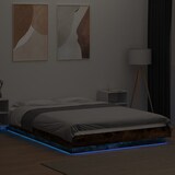 thumbnail of vidaXL Bettgestell mit LED Räuchereiche 120x200cm Holzwerkstoff