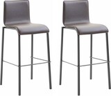 thumbnail of 2er Set Barhocker Kado Kunstleder Square Flach schwarz braun