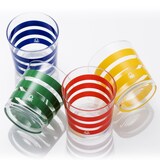 thumbnail of Benetton - Set mit 4 Wassergläsern, 0,345 l, mehrfarbig gestreiftes Glas