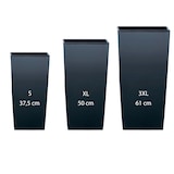 thumbnail of WellHome - Pack 3 Macetas Altas 11,4/26,6/49 Litros Urbi Square De Plastico En Color Antracita Con Deposito