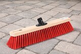 thumbnail of Qualitäts Straßenbesen 50cm Breit mit QuickFix-Stielhalter rote Kunststoff-Borsten Besen Kehrbesen ohne Stiel