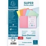 thumbnail of EXACOMPTA Paquet de 250 sous-chemises SUPER 60 en carte 60 grammes coloris assortis pastels
