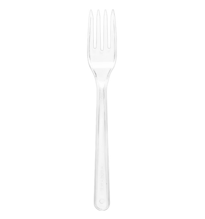MONOUSO - Wiederverwendbare Gabel aus PS Transparent 18cm (1.000 Stück)