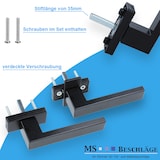 thumbnail of Fensterolive pulverbeschichtet Schwarz Fenstergriff Aluminiumgriff 45° Rasterung