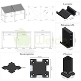 thumbnail of Weide Classic | Pergola Aluminium freistehend | 3 x 5,3 M | Lamellendach weiß