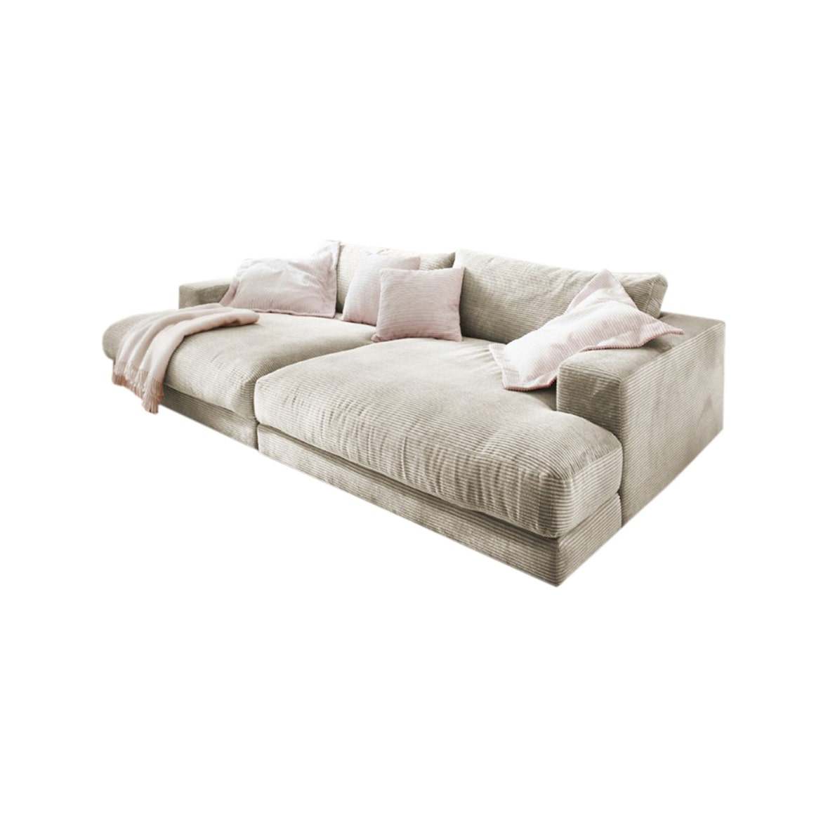KAWOLA Sofá extra ancho XL MADELINE Pana crema blanco