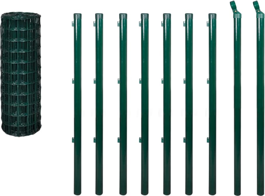 Set de euro valla acero verde 10x0,8 m
