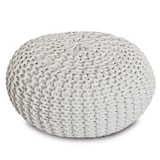 thumbnail of Strickhocker XXL Pouf Ø55 H37cm Bodenkissen Sitzpouf Baumwolle nachhaltig : weiß