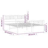 thumbnail of vidaXL Bedframe met hoofd- en voeteneinde metaal zwart 193x203 cm