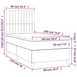 thumbnail of vidaXL Boxspringbett mit Matratze & LED Taupe 90x190 cm Stoff